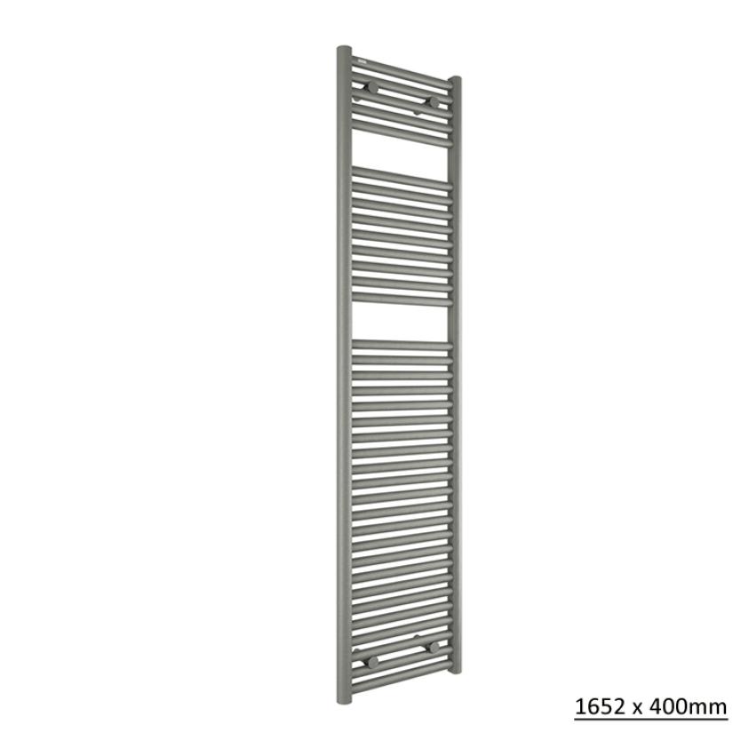Tissino Ladder Rails 1652 x 400 / Central Heating Tissino Hugo2 Designer Towel Radiator in Lusso Grey