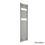 Tissino Ladder Rails 1652 x 400 / Central Heating Tissino Hugo2 Designer Towel Radiator in Lusso Grey