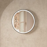 Crosswater Illuminated Mirror 500mm / Slate Crosswater Infinity Round Framed LED Illuminated Mirror