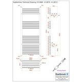 Eastbrook Ladder Rail Eastbrook Haddenham Straight Vertical Towel Rail in Matt Anthracite