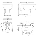 Aquarius Bathrooms Wall Hung Toilet Aquarius Harewood Traditional Wall Hung Toilet with Soft Close Seat