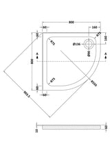 Aquarius Bathrooms Quadrant Shower Tray 800x800mm Aquarius Urbano Quadrant Stone Resin Shower Tray with 2 Upstands