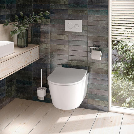 TOTO Wall Hung Toilet TOTO RP Compact Wall Hung Rimless Toilet with Tornado Flush and Soft Close Seat