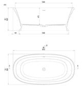 Aquarius Modern Freestanding Bath Aquarius Como Freestanding Stone Bath in Gloss White - 1672 x 830mm