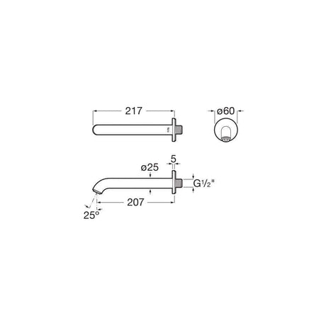 Roca Bath Spout Roca Ona Wall Mounted Bath Spout