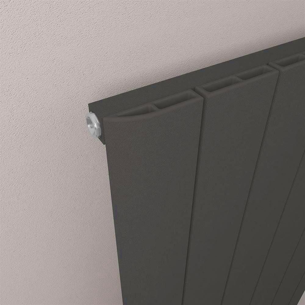 Eastbrook Panel Radiator Eastbrook Peretti Straight Vertical Aluminium Radiator in Matt Black