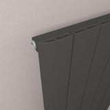 Eastbrook Panel Radiator Eastbrook Peretti Straight Vertical Aluminium Radiator in Matt Black