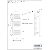 Eastbrook Wendover Straight Heated Towel Rail in Anthracite