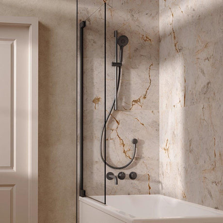 UK Bathroom Store Concealed Shower Set Slate Crosswater Module Shower Set 4 with Riser Rail Kit and Bath Spout