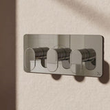 Crosswater Concealed Shower Valve Chrome Crosswater Drift 2 Outlet, 3 Handle Horizontal Concealed Shower Valve