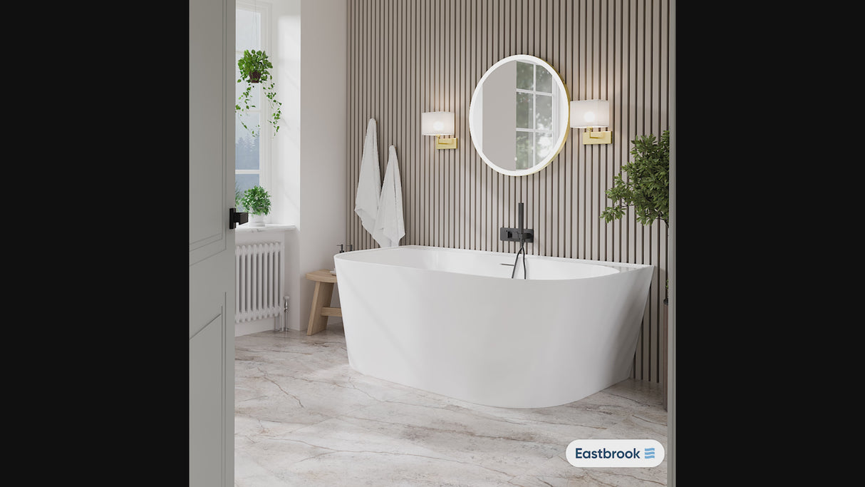 Eastbrook Brockland Freestanding Bath - 1600 x 750mm - Gloss White