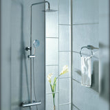 Flova Exposed Shower Set Flova Levo Thermostatic Exposed Shower Valve with Adjustable Riser, Rainshower Head and Handset