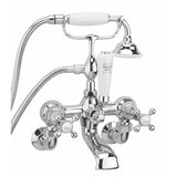 Sagittarius Bath Shower Mixer Sagittarius Kensington Wall Mounted Bath Shower Mixer Tap with Traditional Shower Handset in Chrome/White