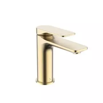 Oir Brushed Brass Tall Basin Mono c/w Spring Waste - Walshs
