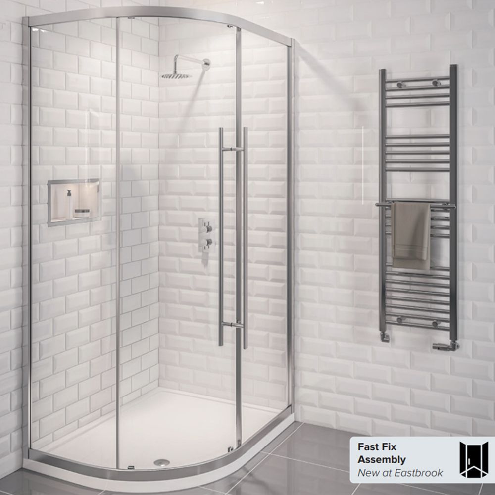 Vantage Matt Black Corner Entry and Offset Corner Entry Shower Enclosure  Various Sizes