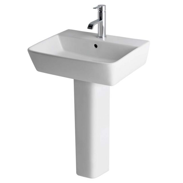 Eastbrook Bijou Wall Hung Basin 500mm 1 or 2 Tap Hole - Choose Pedestal ...