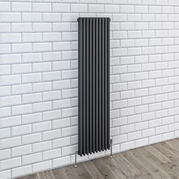 Eastbrook Rivassa Vertical 2 Column Radiator - 1800mm X 383mm - Matt ...