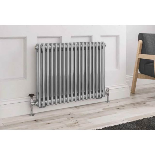 Eastbrook Rivassa 2 Column Horizontal Radiator - 600mm X 608mm - Chrome ...