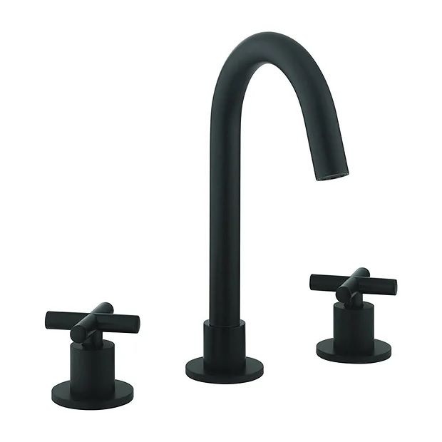 Crosswater MPRO 3 Hole Deck Mounted Crosshead Basin Mixer Tap Matt ...