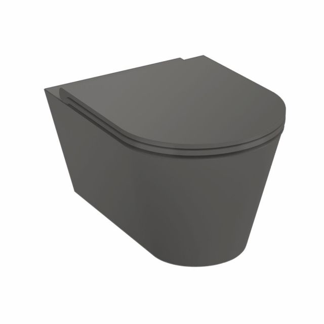 Onyx Matt Black Rimless Close Coupled Toilet inc Soft Close Seat