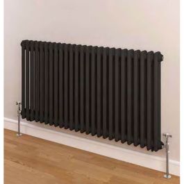 Eastbrook Rivassa Horizontal 3 Column Radiator - 300mm x 1373mm - Matt ...