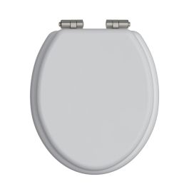 Heritage Soft Close Toilet Seat | Brushed Nickel | UK Bathroom Store