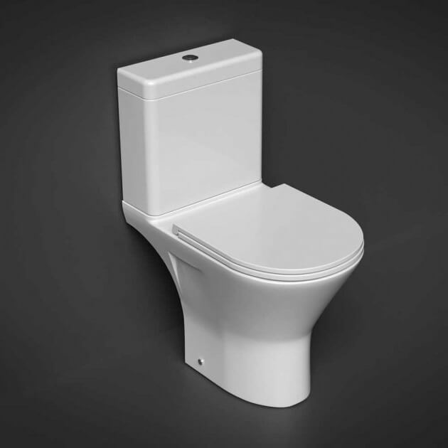 RAK Resort Mini Rimless Close Coupled Back to Wall Toilet , Cistern & Soft  Close Seat - 600mm Short Projection